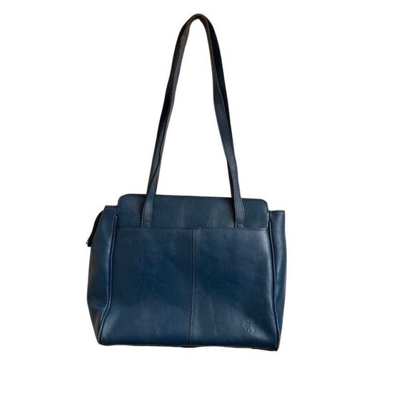 Patricia Nash Rosedale Tote Burnished Cutout Tooled Leather Caribbean Blue - Picture 2 of 12